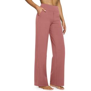 G4Free EverGoing Yoga Pants Women Wide Leg Pants with Pockets High Waist Stretch Dress Casual Sweatpants Petite/Regular/Tall(Cameo)