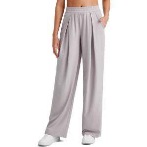 G4Free Flowy Wide Leg Palazzo Pants Women Lightweight Trendy Front Pleat Travel Pants Casual Summer(Chrim Gray)