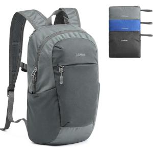 G4Free Packable Hiking Backpack 20L Lightweight Foldable Travel Daypack with Thickened Back Panel for Men Women(Black)(Grey)
