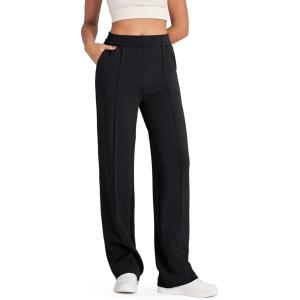 G4Free Smoofit Modal Soft Women Wide Leg Sweatpants Yoga Pants Casual Lounge Trousers Short/Petite/Regular/Tall/Extra Tall(Black)