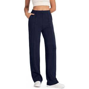 G4Free Smoofit Modal Soft Women Wide Leg Sweatpants Yoga Pants Casual Lounge Trousers Short/Petite/Regular/Tall/Extra Tall(Dark Blue)
