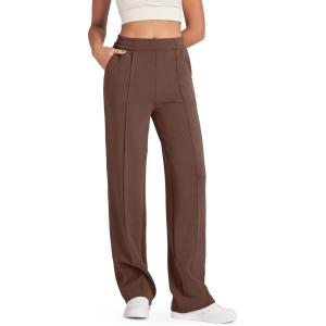 G4Free Smoofit Modal Soft Women Wide Leg Sweatpants Yoga Pants Casual Lounge Trousers Short/Petite/Regular/Tall/Extra Tall(Dark Coffee)
