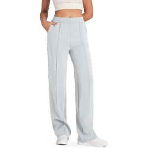 G4Free Smoofit Modal Soft Women Wide Leg Sweatpants Yoga Pants Casual Lounge Trousers Short/Petite/Regular/Tall/Extra Tall(Light Gray)