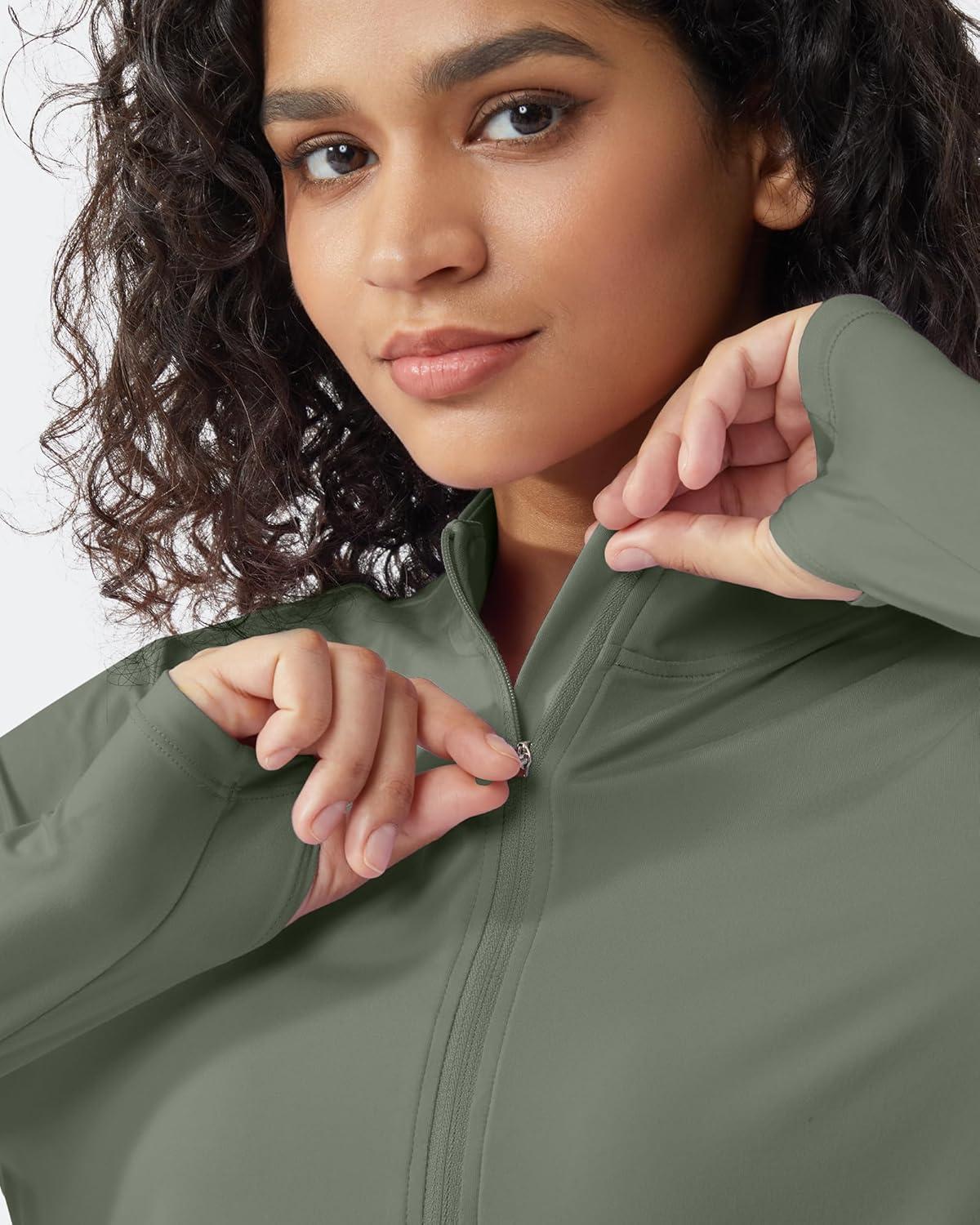 imageG4Free Womens UPF 50 Sun Shirts Lightweight Quick Dry Long Sleeve Workout Tops Lightweight Running PulloverGray Olive