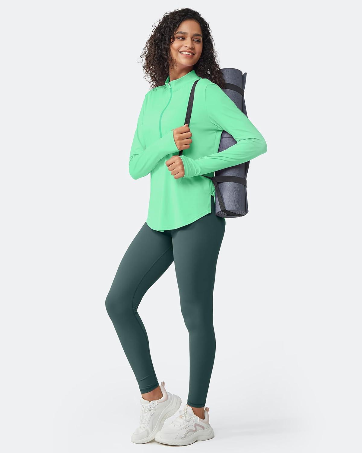 imageG4Free Womens UPF 50 Sun Shirts Lightweight Quick Dry Long Sleeve Workout Tops Lightweight Running PulloverMint