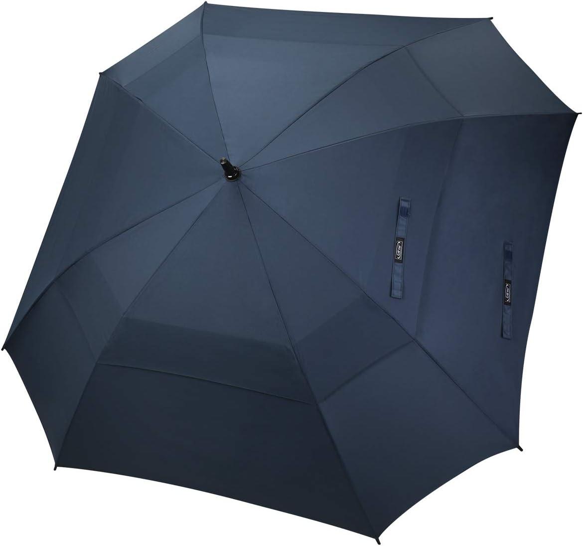 imageG4Free Extra Large Golf Umbrella 6268 inch Square Vented Windproof Auto Open Double Canopy Oversized Stick UmbrellaNavy Blue