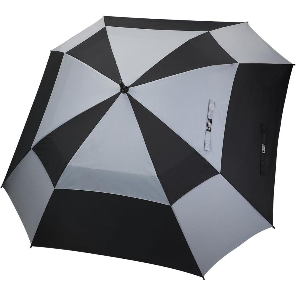 imageG4Free Extra Large Golf Umbrella 6268 inch Square Vented Windproof Auto Open Double Canopy Oversized Stick UmbrellaBlackGrey