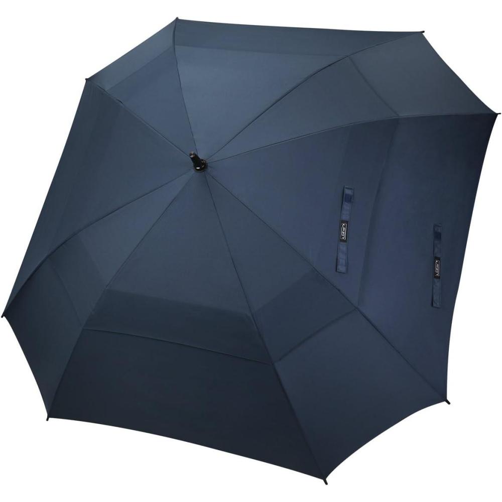 imageG4Free Extra Large Golf Umbrella 6268 inch Square Vented Windproof Auto Open Double Canopy Oversized Stick UmbrellaNavy Blue
