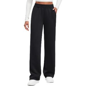 G4Free Smoofit Modal Soft Wide Leg Sweatpants for Women High Waisted Casual Lounge Travel Pants with Pockets(Black)