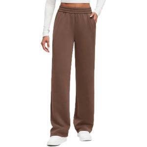 G4Free Smoofit Modal Soft Wide Leg Sweatpants for Women High Waisted Casual Lounge Travel Pants with Pockets(Dark Coffee)