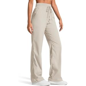 G4Free Lightweight Women’s Straight Leg Workout Pants Ruched Drawstring Joggers with Pockets Casual Athletic Slacks(Warm Ash Gray)
