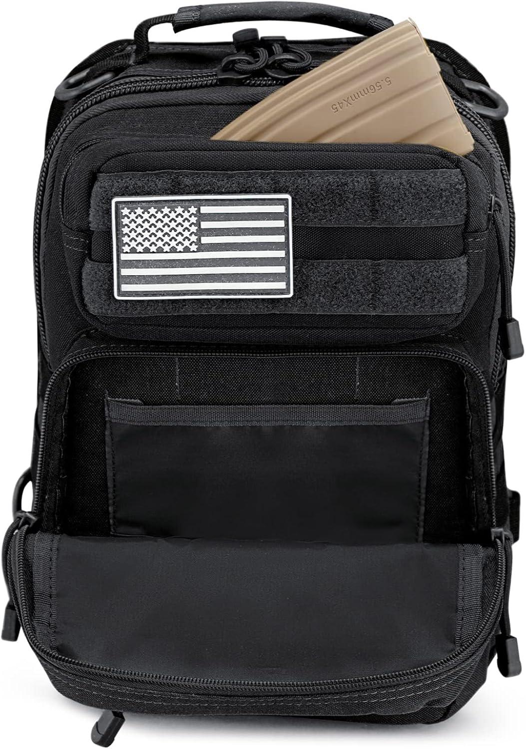 imageG4Free Tactical Sling Bag Backpack Military Rover Shoulder Sling Pack Molle EDC Small Crossbody Chest PackBlack