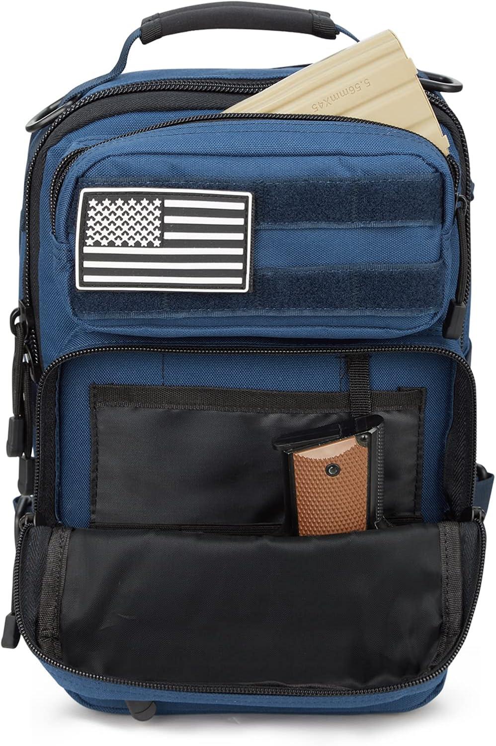 imageG4Free Tactical Sling Bag Backpack Military Rover Shoulder Sling Pack Molle EDC Small Crossbody Chest PackDark Blue