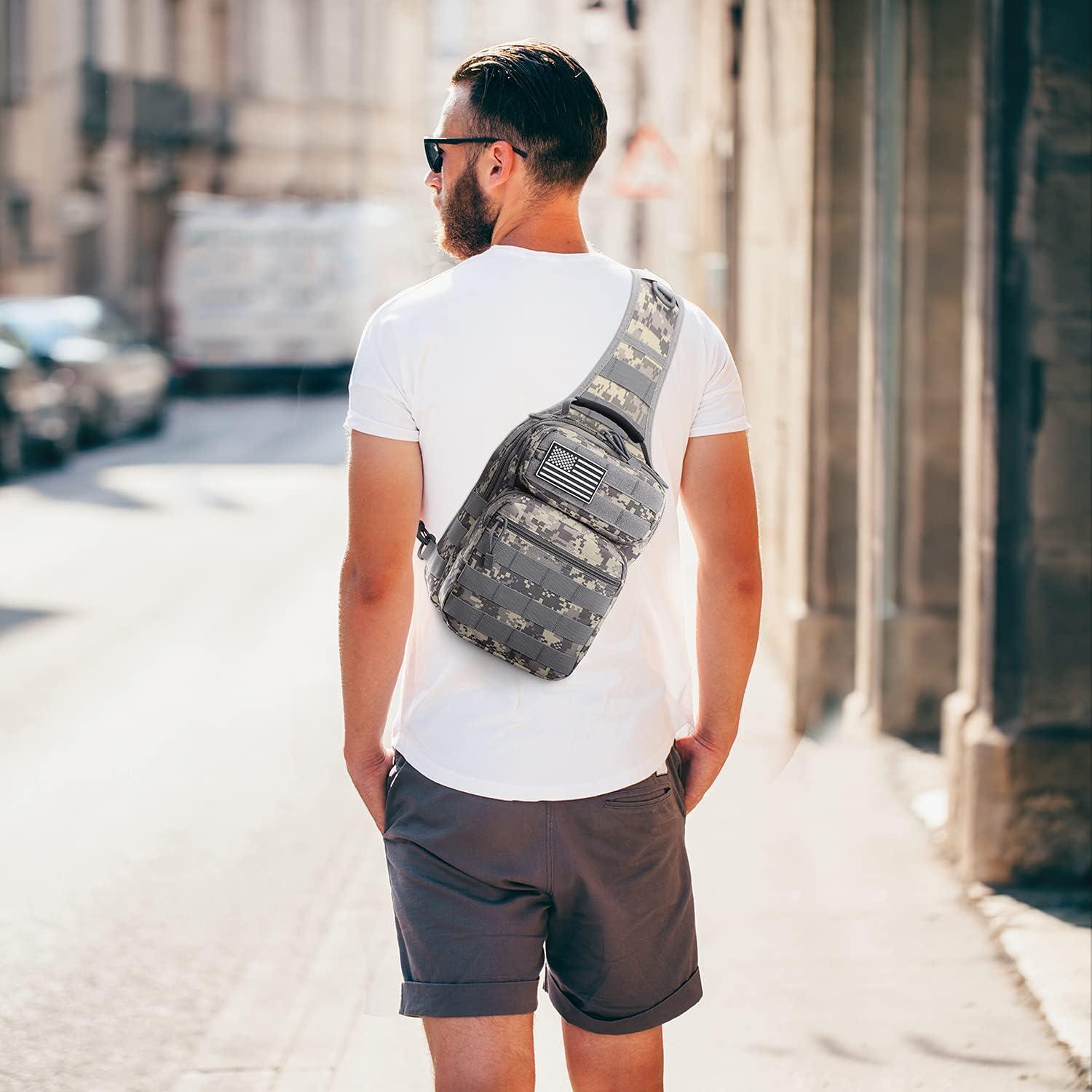 imageG4Free Tactical Sling Bag Backpack Military Rover Shoulder Sling Pack Molle EDC Small Crossbody Chest PackNew Acu