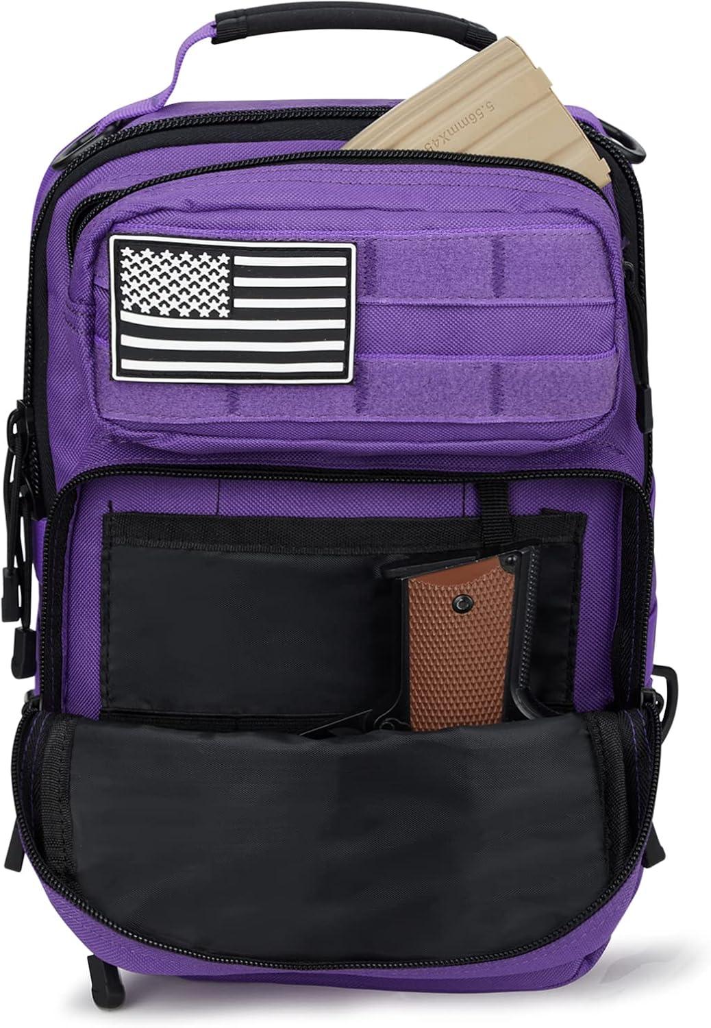 imageG4Free Tactical Sling Bag Backpack Military Rover Shoulder Sling Pack Molle EDC Small Crossbody Chest PackPurple