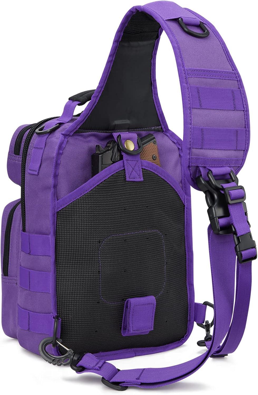 imageG4Free Tactical Sling Bag Backpack Military Rover Shoulder Sling Pack Molle EDC Small Crossbody Chest PackPurple