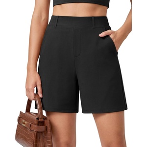 G4Free EverGoing Shorts for Women Dressy Casual with Pockets 5″ Belt Loops(Black)