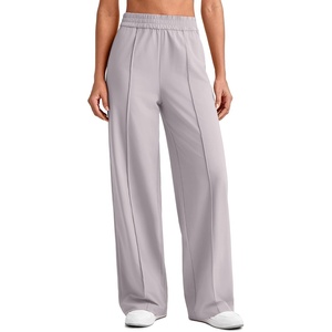 G4Free Lightweight Summer Pants for Women Flowy Wide Leg Pants Elastic Waist Quick Dry Trouser(Grey)