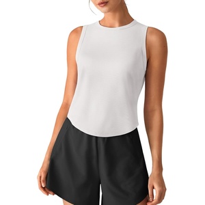 G4Free Lyocell Workout Athletic Tank Tops High Neck Sleeveless Yoga Tanks Loose Gym Running Exercixe Top(Pure White)