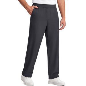G4Free ShiftReady Mens Straight Leg Sweatpants Casual Pants with Pockets | Breathable, wrinkle-resistant, inner drawstring, mid waist, zipper back pocket, side pockets, faux fly, for business casual(Dark Gray)