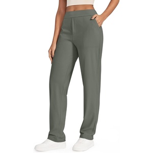 G4Free ShiftReady Women’s Dress Work Pants with Pockets Yoga Straight Leg | Mock Fly, Faux Back Pockets, High Waisted, Sleek and Drapey, Wrinkle-Resistant, Business Casual Style(Gray Sage)