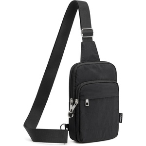 G4Free Small Crossbody Bag for Women, Anti Theft RFID Blocking Travel Purse | Mini Sling Bag, Nylon, 1.5L, Lightweight, Water Resistant, Reversible & Ajustable Strap, for Work & Travel, Zipper(Black)