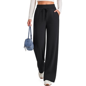 G4Free Smoofit Wide Leg Sweatpants Women Drawstring with Pockets | Silky Smooth Modal,with Peach-fuzz Soft,Drape,High Elastic Waist,for Casual,Travel or Daily Life(Black)