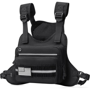 G4Free Tactical Chest Pack Bag, Quick Access Molle Chest Rig | for EDC, Running, Fishing, Hiking, Cycling, Sports, Travel(Blcak)