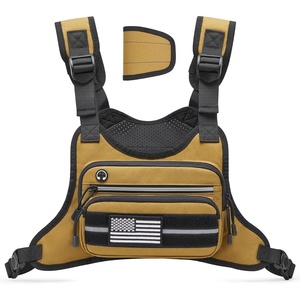 G4Free Tactical Chest Pack Bag, Quick Access Molle Chest Rig | for EDC, Running, Fishing, Hiking, Cycling, Sports, Travel(Khaki)