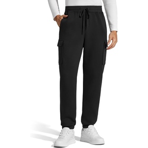 G4Free Flurrylux Mens Fleece Lined Joggers with 4 Pockets Warm Sweatpants(Black)