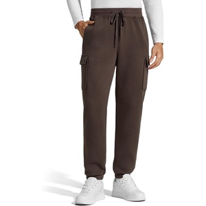 G4Free Flurrylux Mens Fleece Lined Joggers with 4 Pockets Warm Sweatpants(Terracotta Brown)