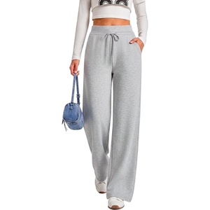 G4Free Smoofit Wide Leg Sweatpants Women Drawstring with Pockets(Medium Heather)