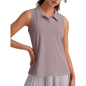 G4Free Women Sleeveless Golf Polo Shirts UPF 50+ Quick Dry Tank Tops(Gray Lilac)