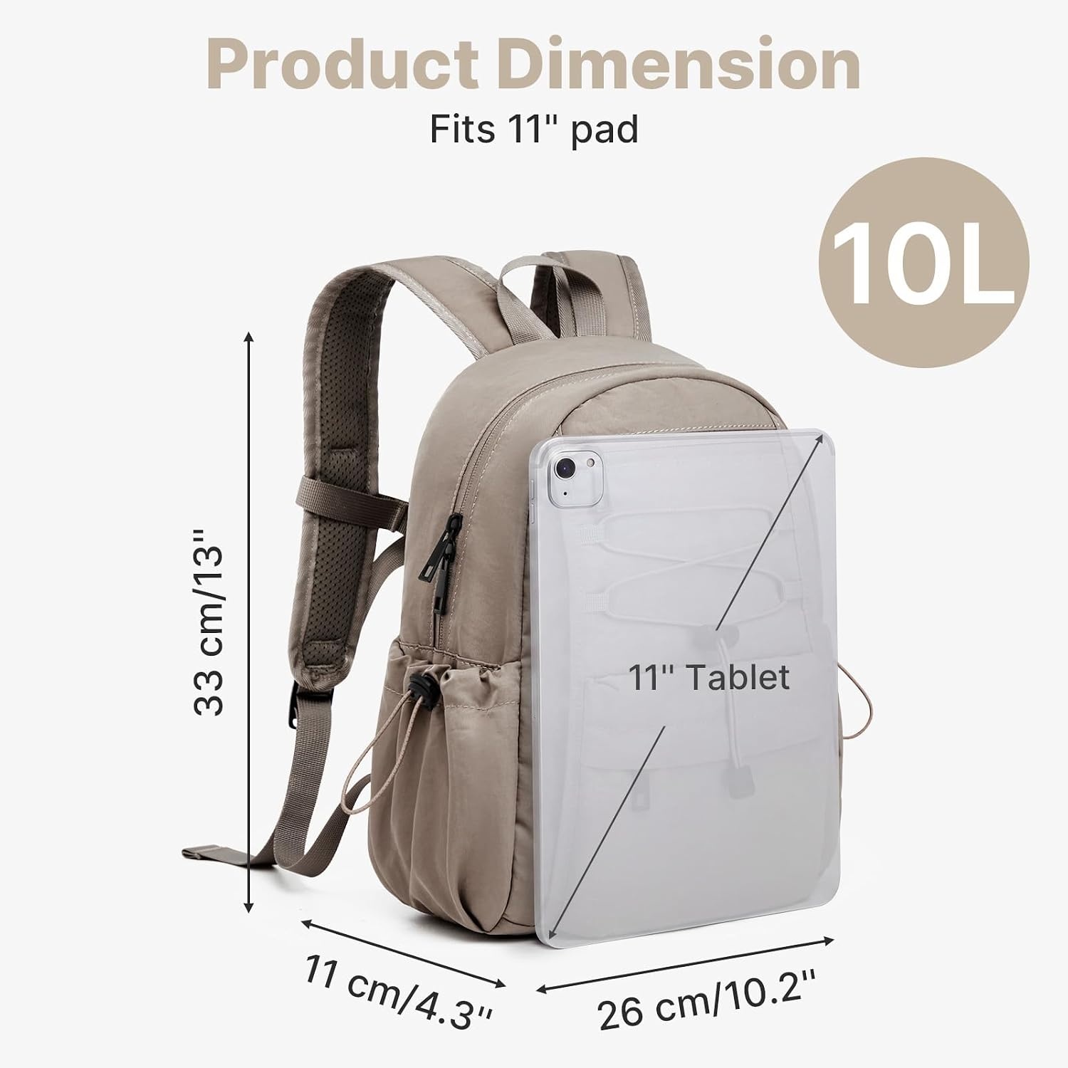 image:imageG4Free 10L Small Backpack for Women MenLight Khaki