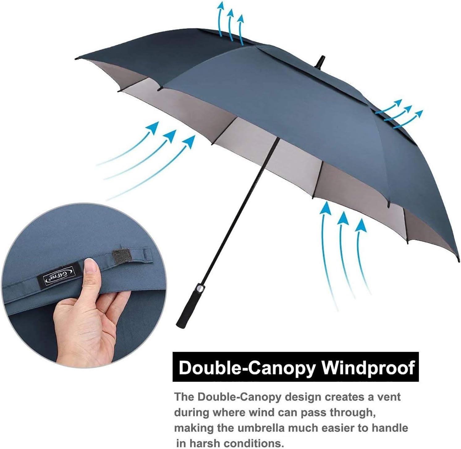 image:imageG4Free 546268 Inch Extra Large Sun Golf Umbrella Windproof Stick UmbrellaDark Blue