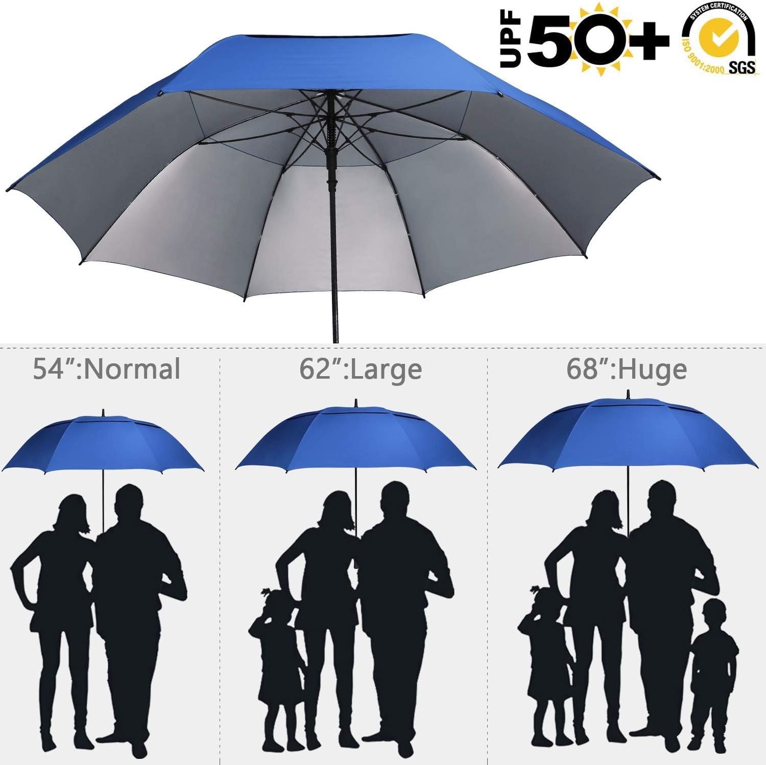 image:imageG4Free 546268 Inch Extra Large Sun Golf Umbrella Windproof Stick UmbrellaSapphire