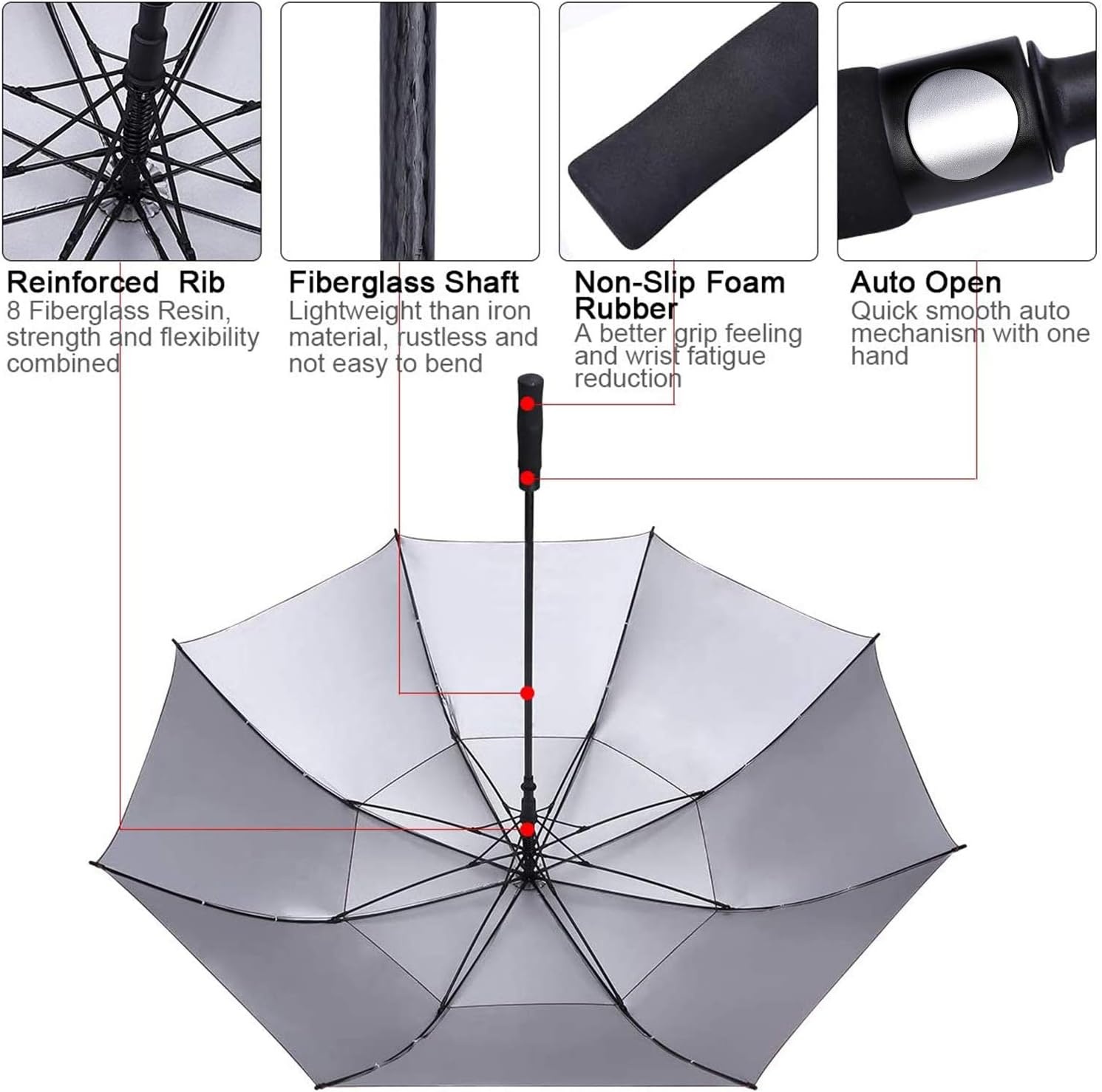 image:imageG4Free 546268 Inch Extra Large Sun Golf Umbrella Windproof Stick UmbrellaSapphire