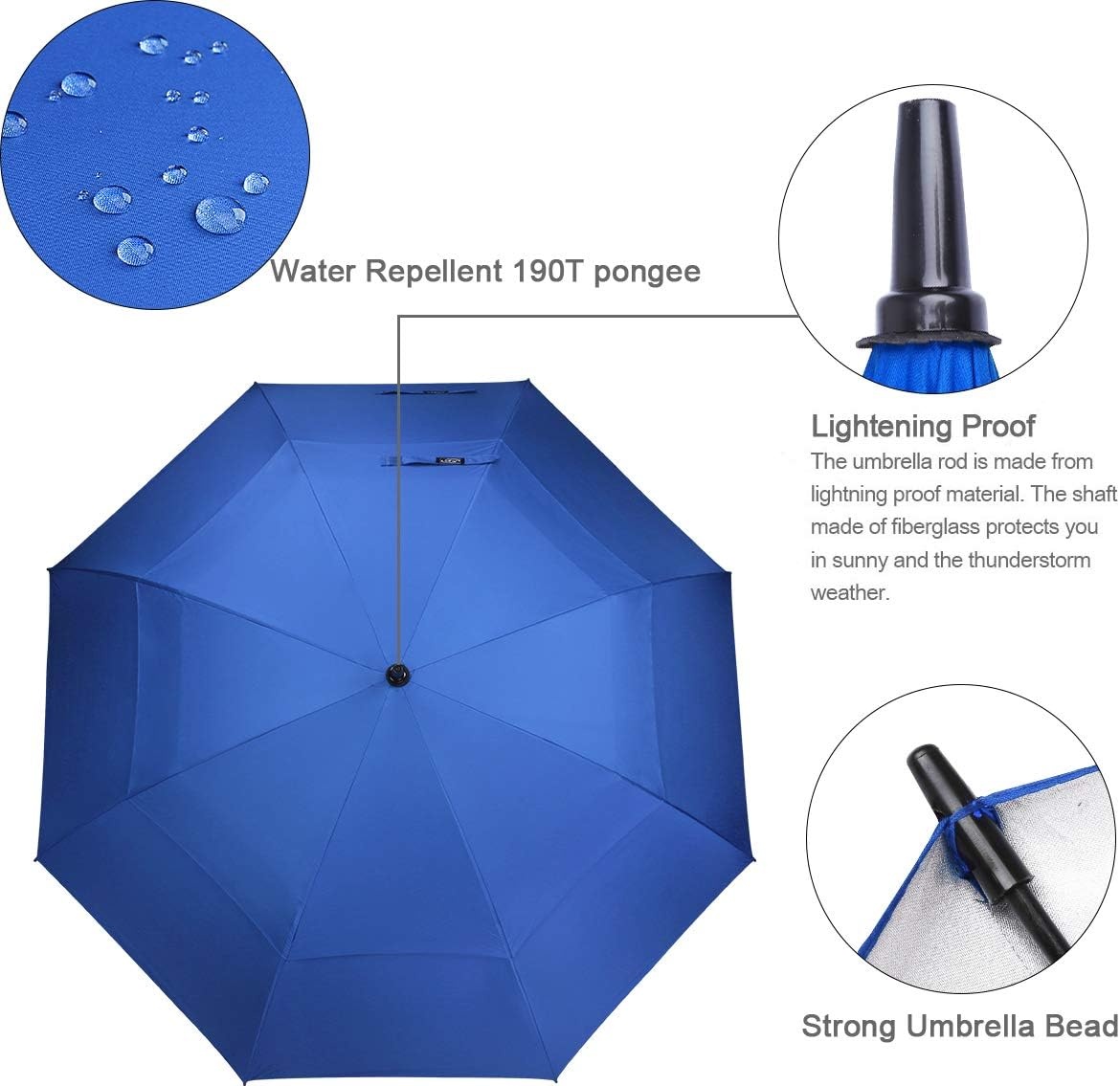 image:imageG4Free 546268 Inch Extra Large Sun Golf Umbrella Windproof Stick UmbrellaSapphire