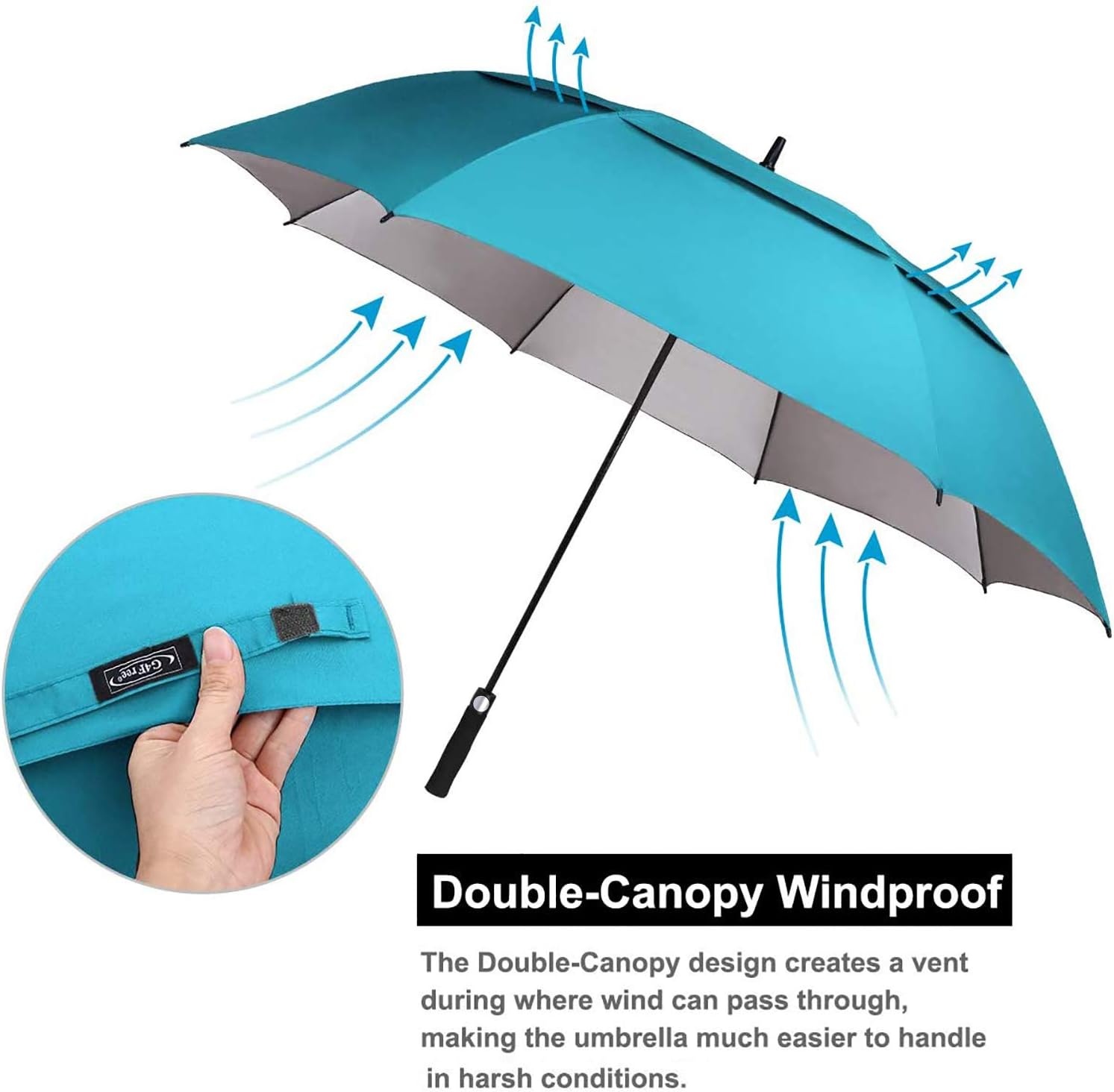image:imageG4Free 546268 Inch Extra Large Sun Golf Umbrella Windproof Stick UmbrellaSky Blue
