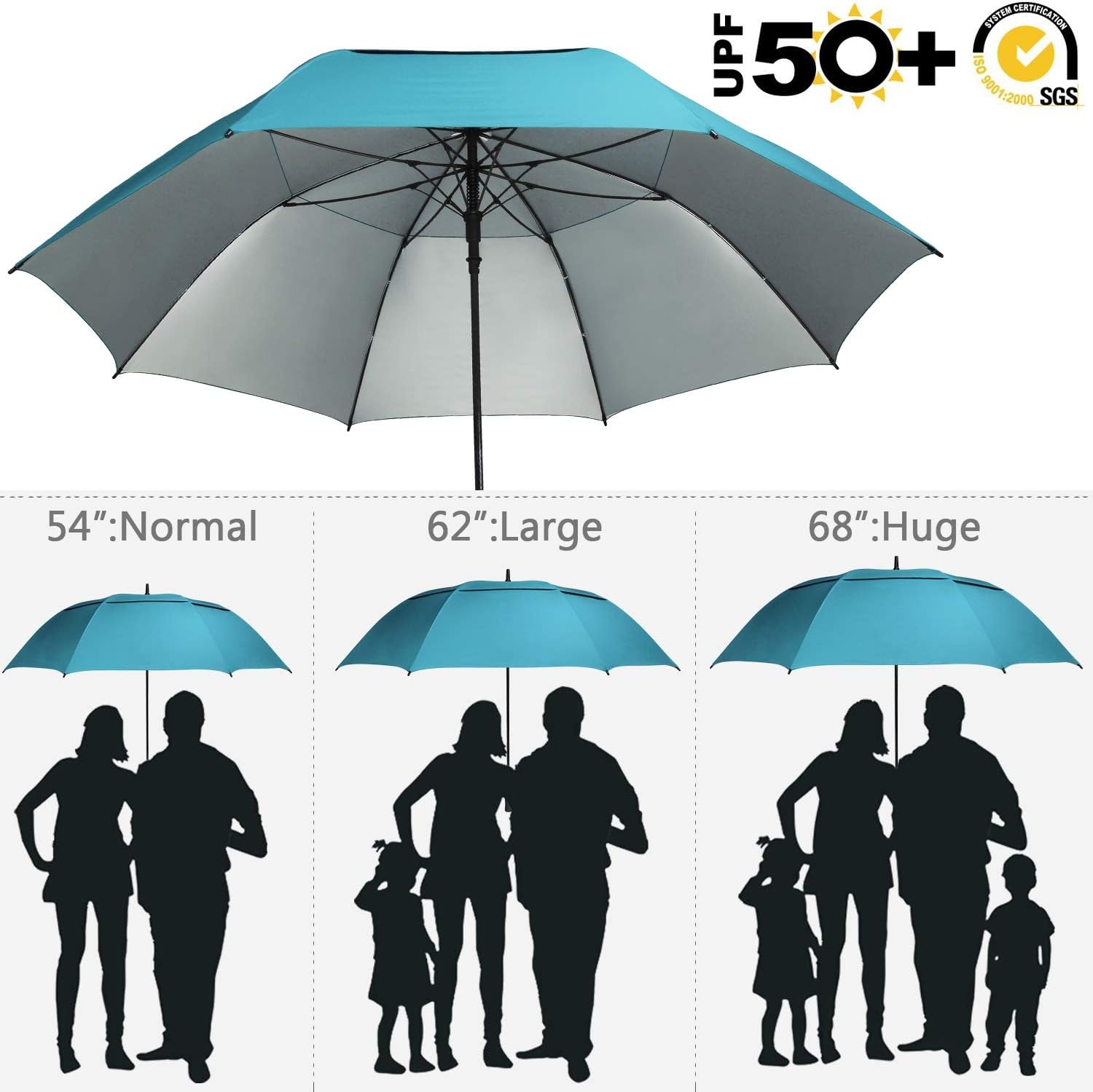 image:imageG4Free 546268 Inch Extra Large Sun Golf Umbrella Windproof Stick UmbrellaSky Blue