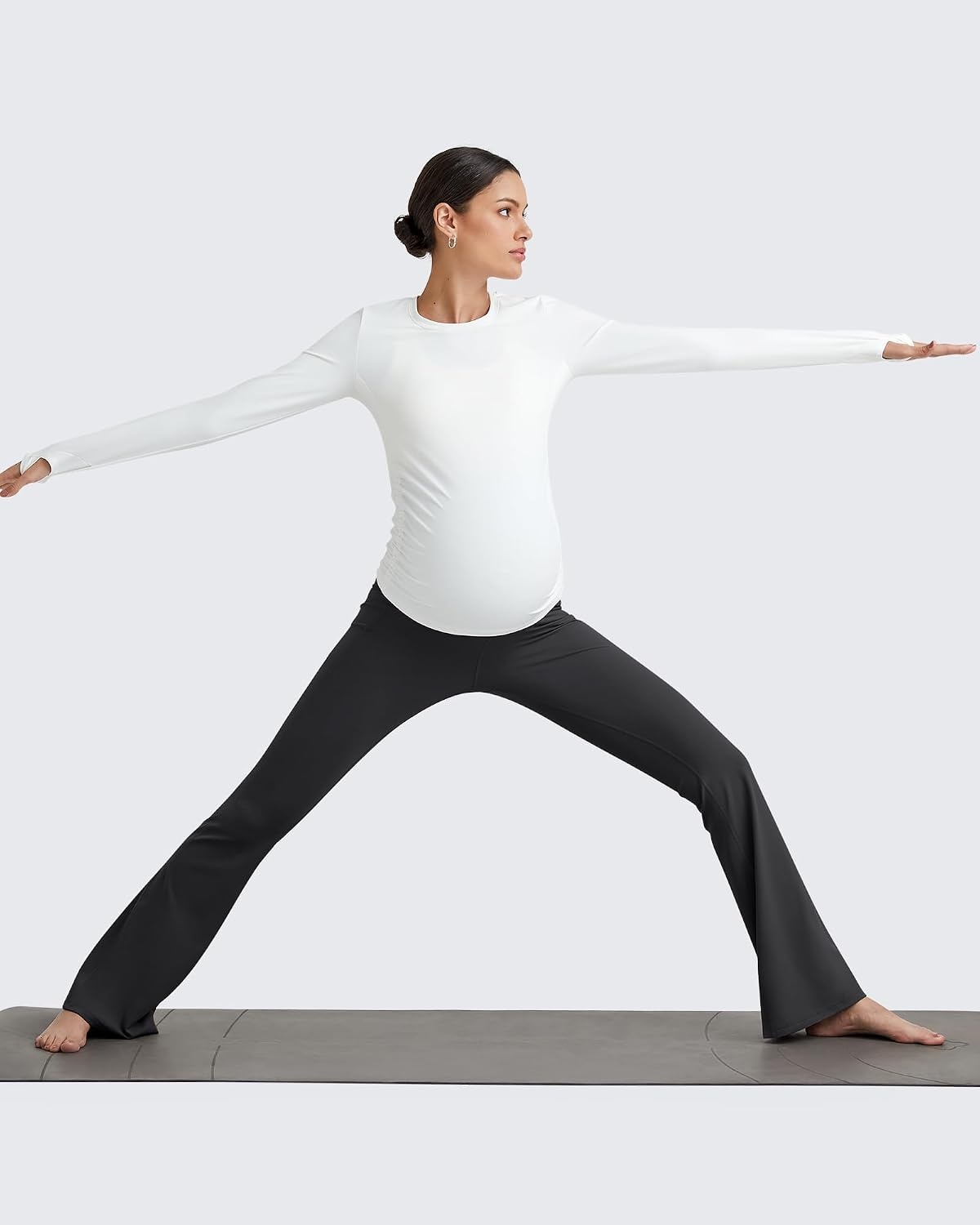 image:imageG4Free BareFeel Maternity Flare Leggings Pregnancy Dress Pants for WorkBlack