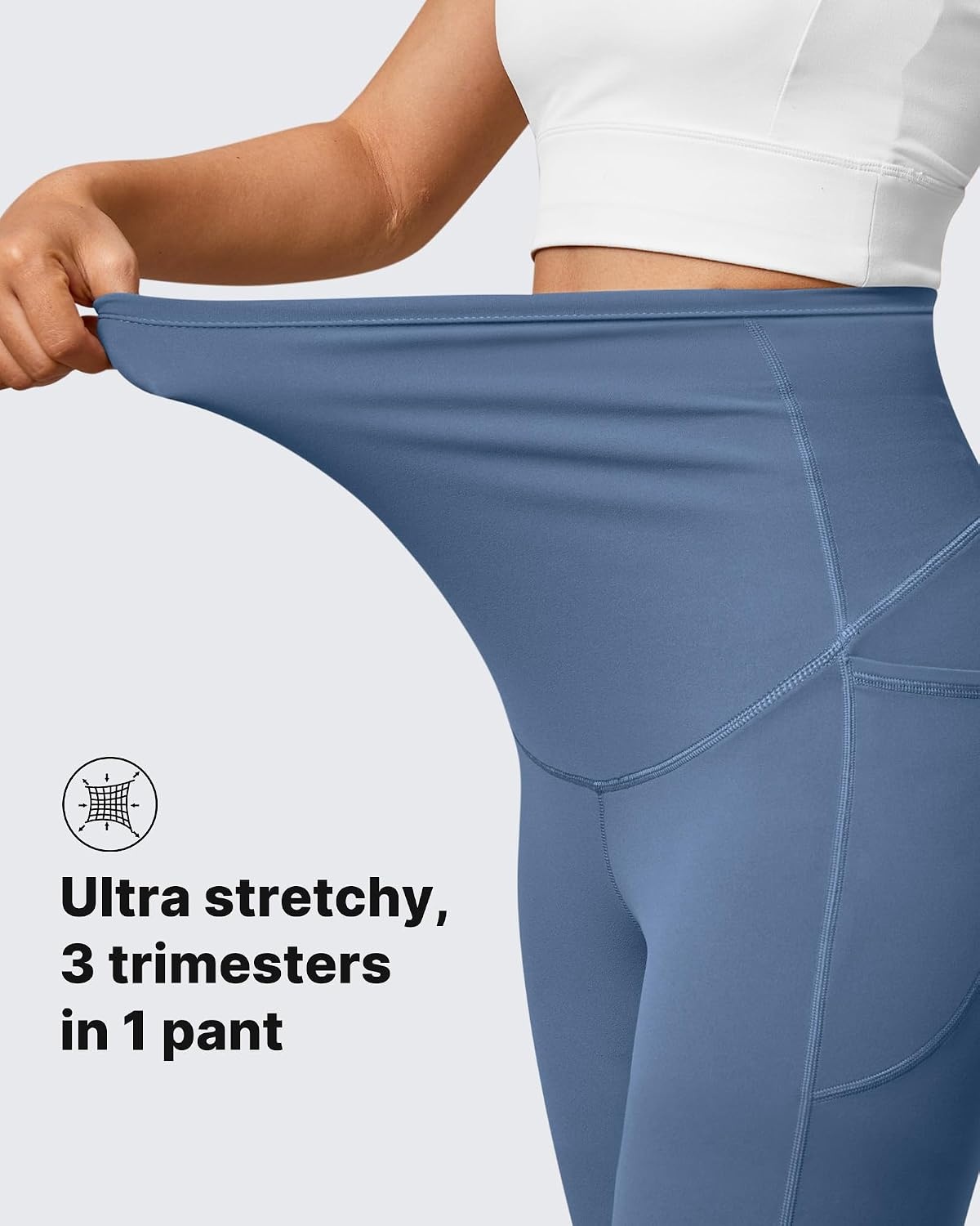 image:imageG4Free BareFeel Maternity Flare Leggings Pregnancy Dress Pants for WorkBlue Gray