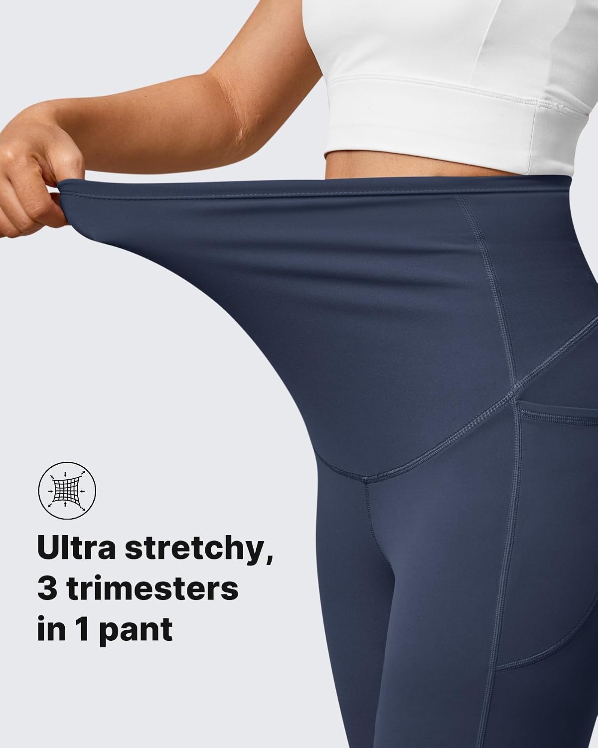 image:imageG4Free BareFeel Maternity Flare Leggings Pregnancy Dress Pants for WorkDark Blue