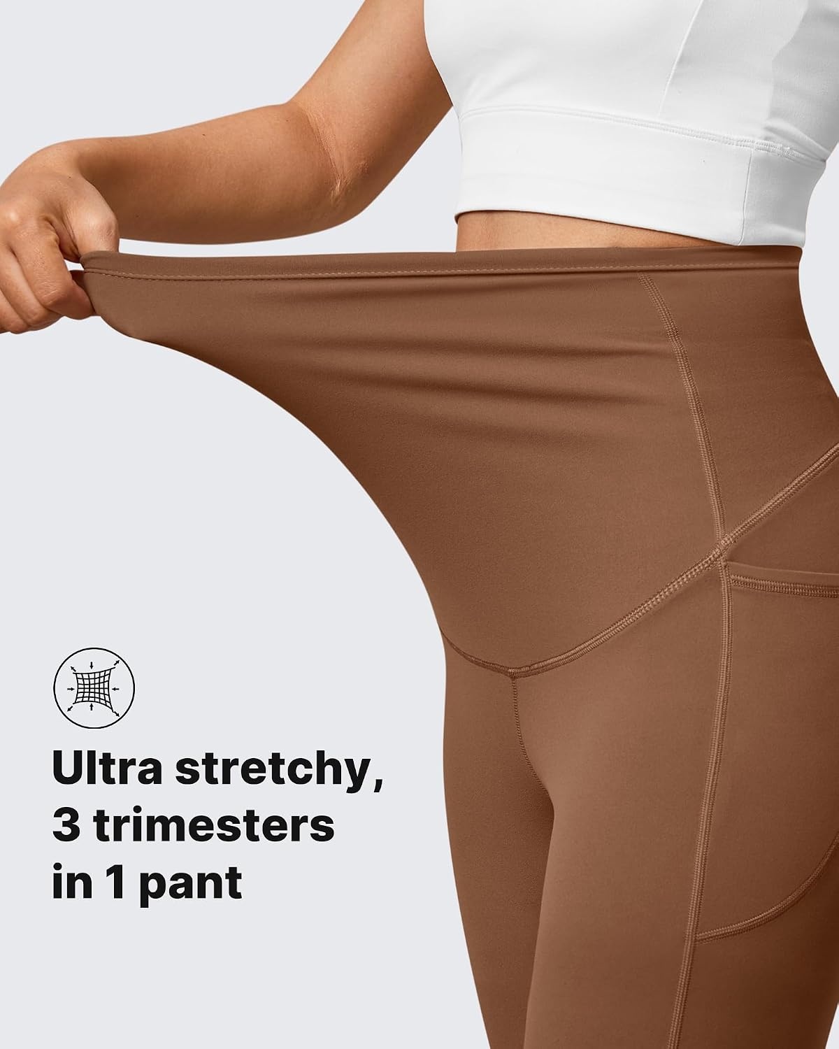 image:imageG4Free BareFeel Maternity Flare Leggings Pregnancy Dress Pants for WorkDark Coffee
