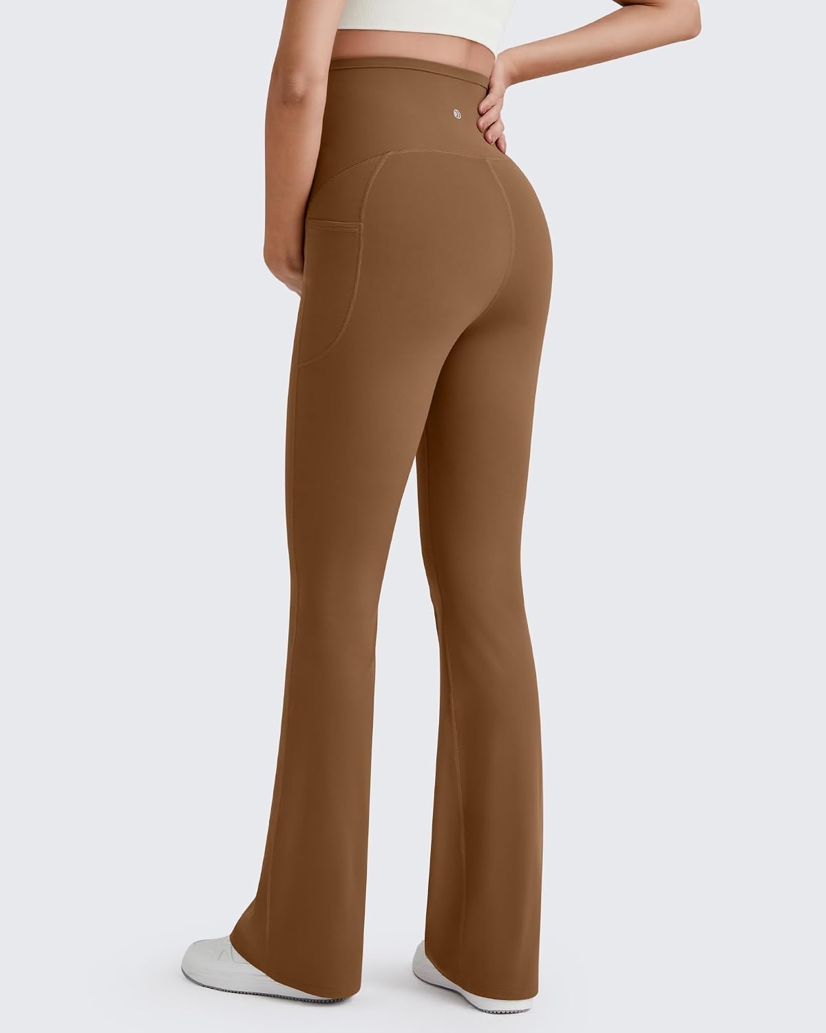 image:imageG4Free BareFeel Maternity Flare Leggings Pregnancy Dress Pants for WorkDark Coffee
