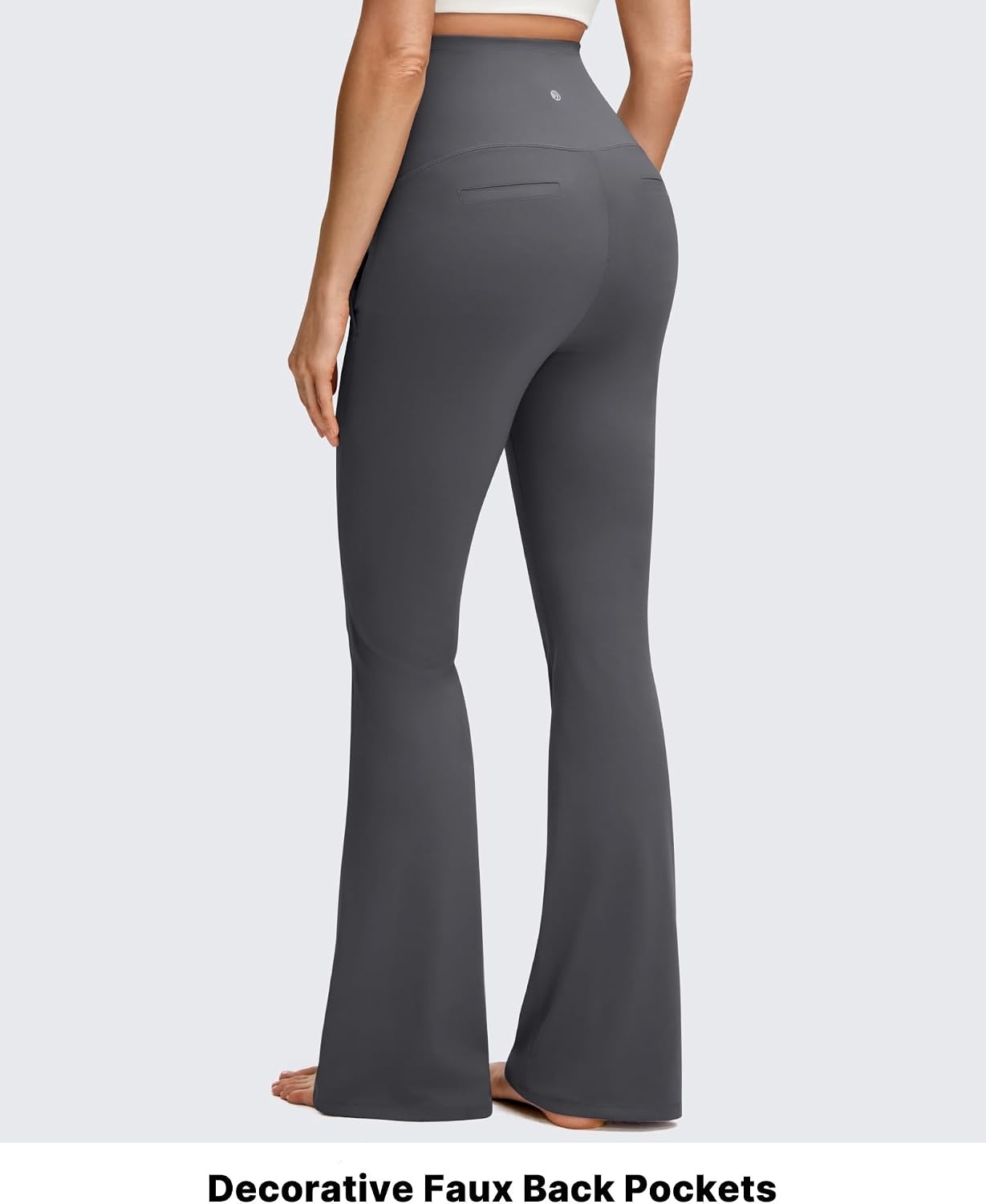 image:imageG4Free BareFeel Maternity Flare Leggings Pregnancy Dress Pants for WorkDark Gray