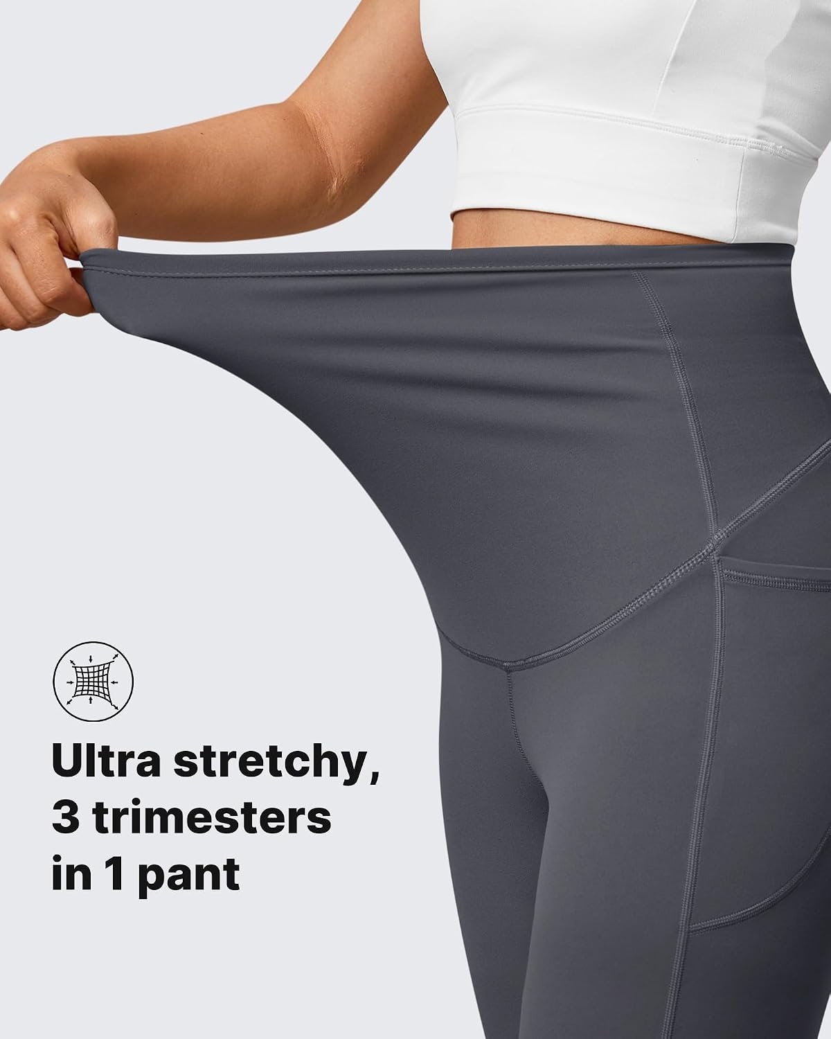 image:imageG4Free BareFeel Maternity Flare Leggings Pregnancy Dress Pants for WorkDark Gray