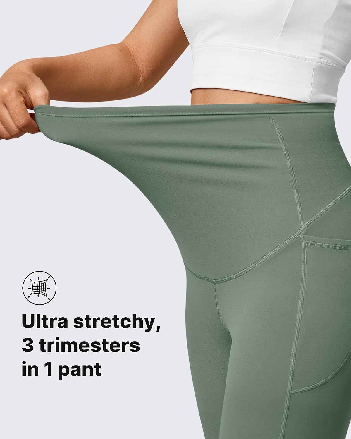 image:imageG4Free BareFeel Maternity Flare Leggings Pregnancy Dress Pants for WorkGray Sage