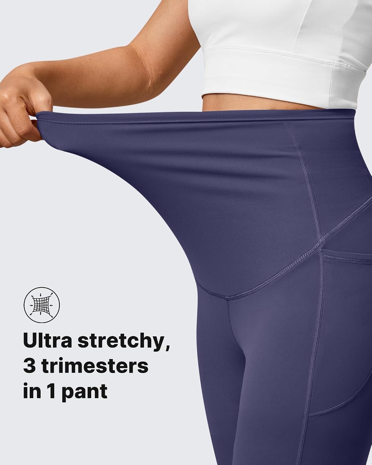 image:imageG4Free BareFeel Maternity Flare Leggings Pregnancy Dress Pants for WorkRoyal Blue