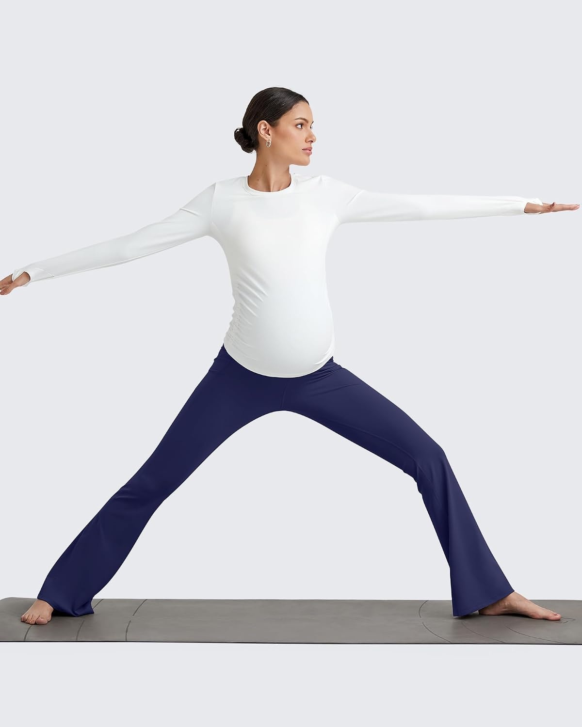 image:imageG4Free BareFeel Maternity Flare Leggings Pregnancy Dress Pants for WorkRoyal Blue